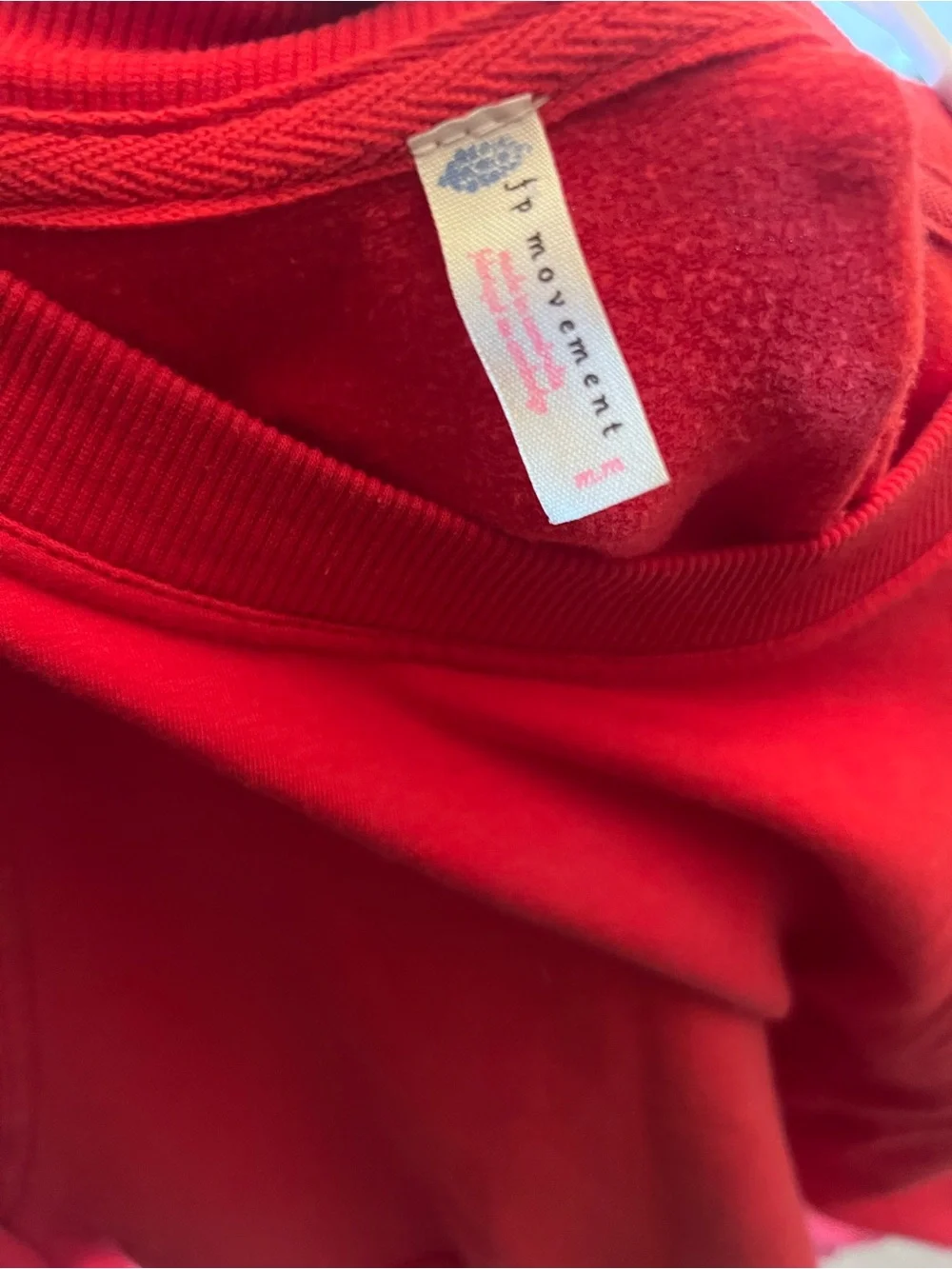 Free People Pullover Sweatshirt in Bright Red